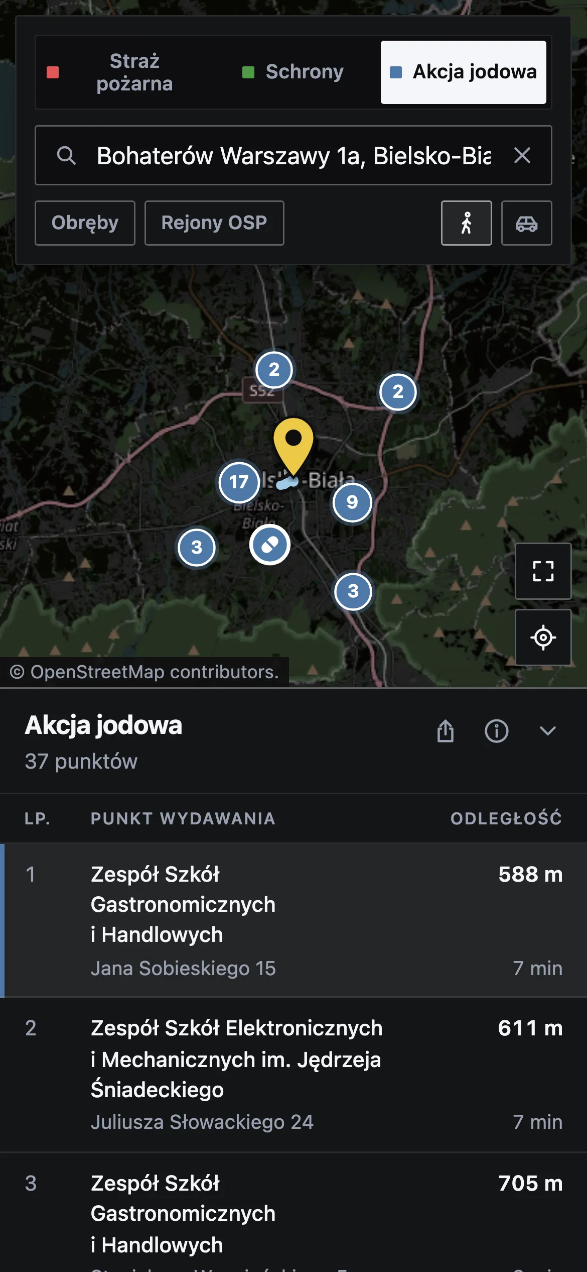 Zakładka Akcja jodowa na telefonie