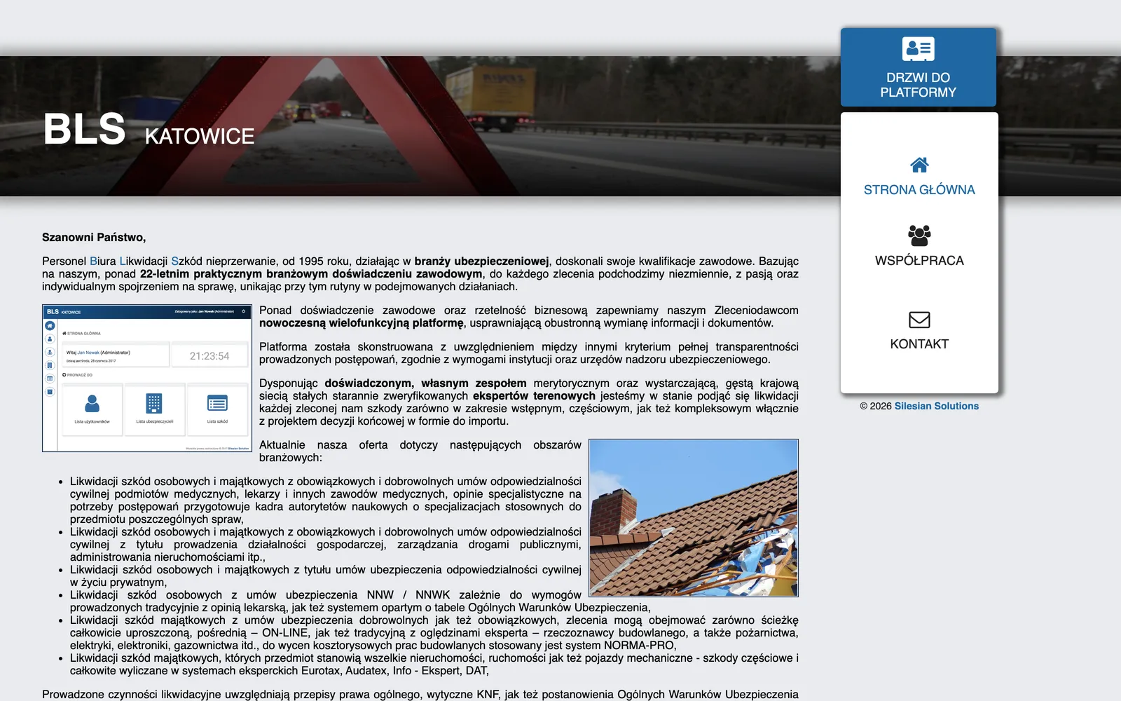 The website of the BLS Katowice claims handling office