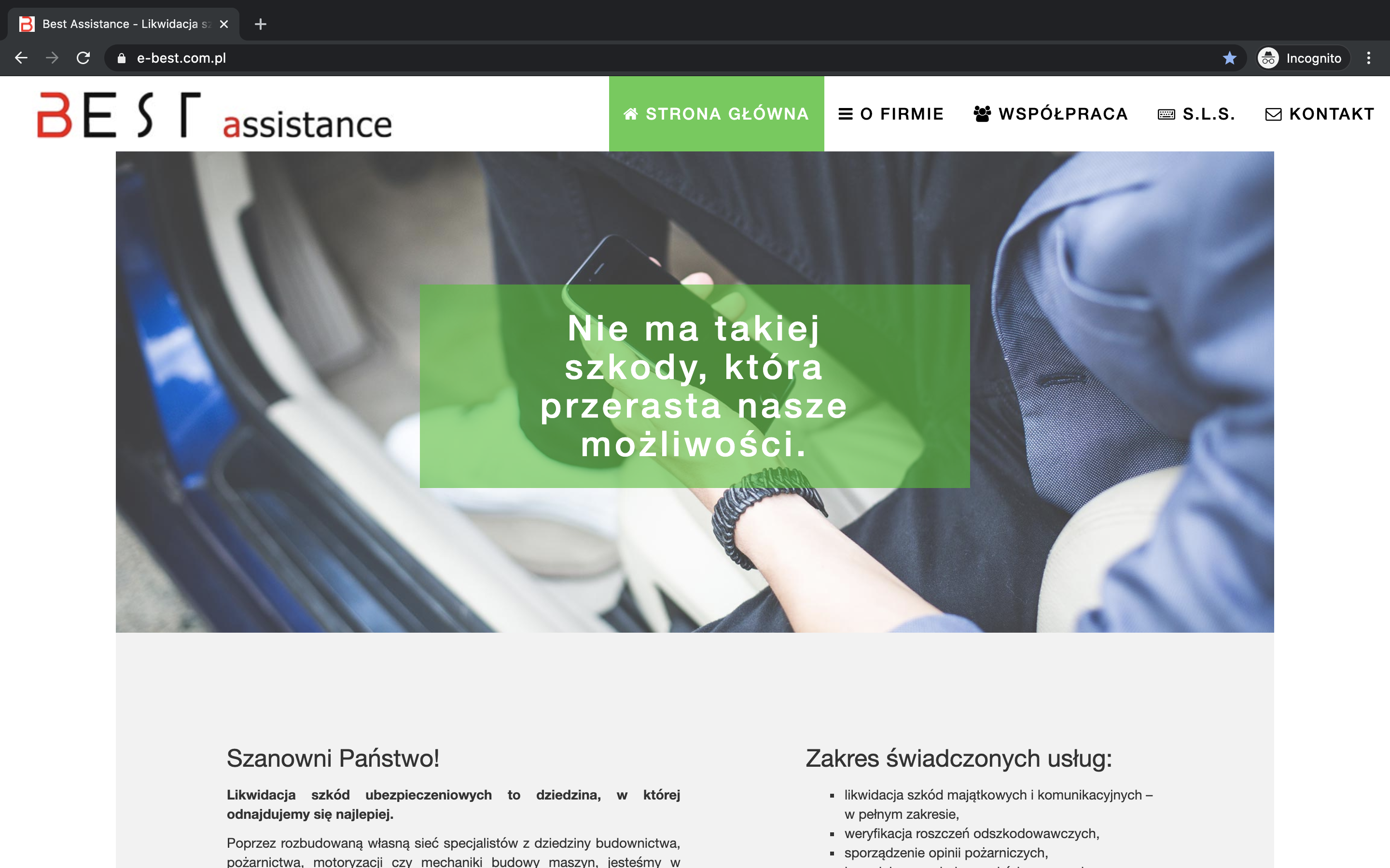 Strona internetowa firmy Best Assistance