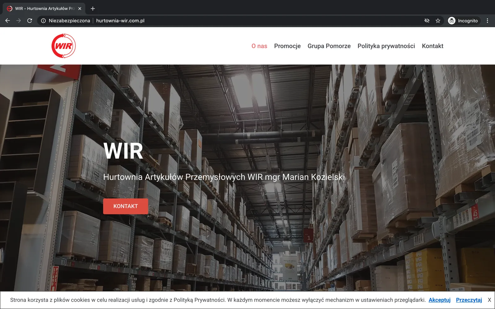 Nowa strona internetowa hurtowni kosmetyczno-chemicznej WIR