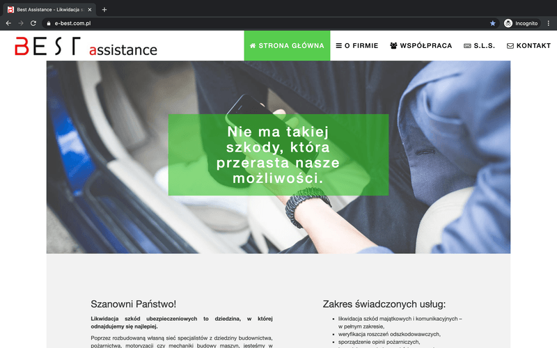 Strona internetowa firmy Best Assistance